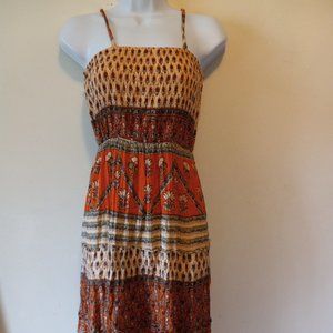 BOHO SPAGHETTI STRAP ORANGE DRESS